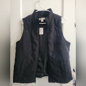 NWT Christopher & Banks quilted vest. Black. Size M